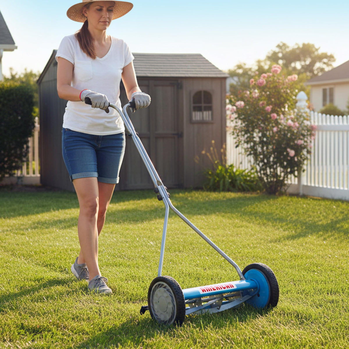 Lightweight and compact 2415-16 for easy pushing across lawns.
