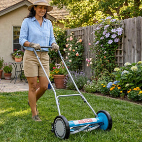 Height adjustment mechanism on American Lawn Mower Company 2815-18 in action