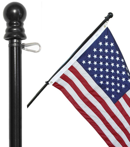 American Signature 5ft flag pole spinning mechanism for tangle-free display.