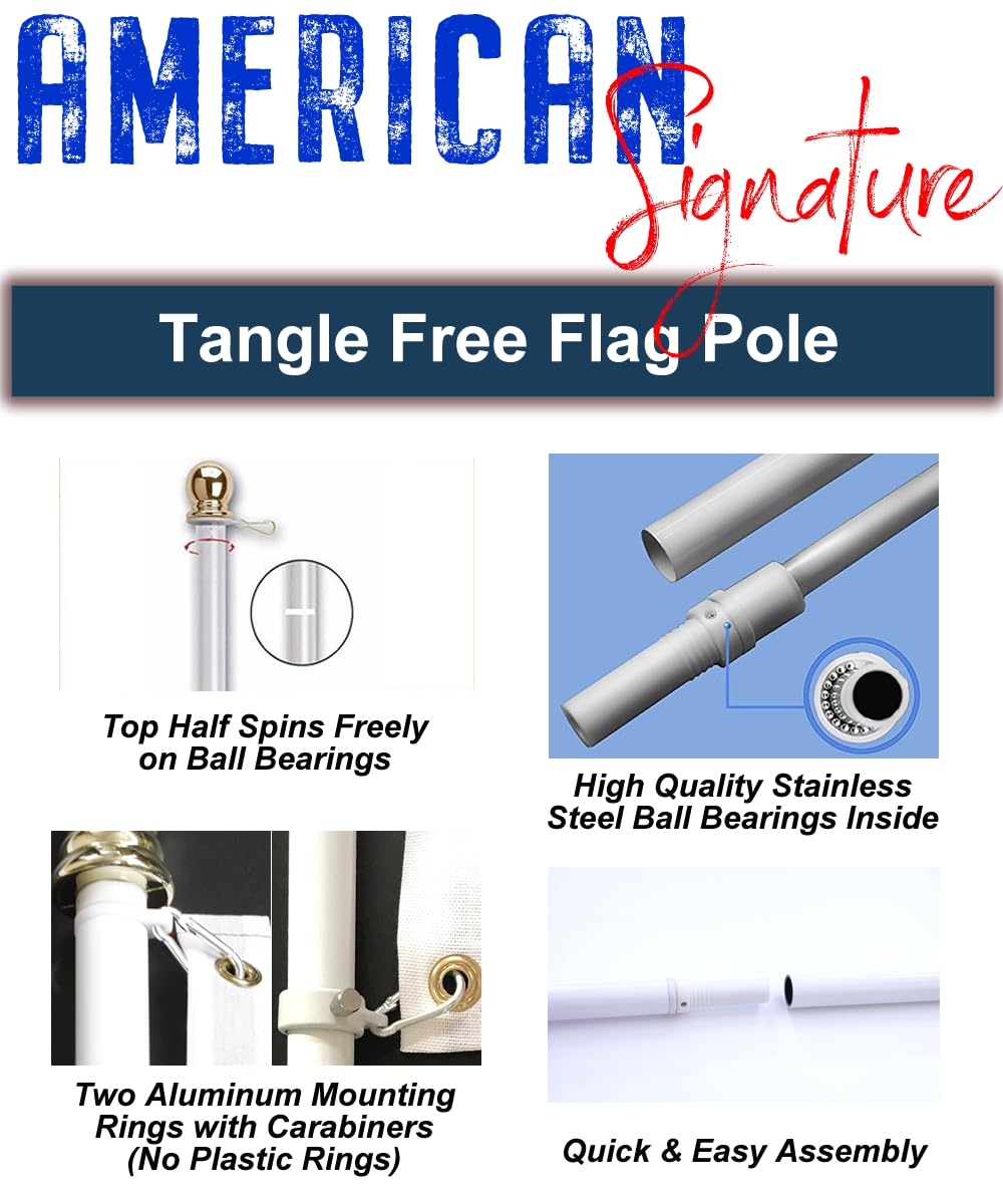 American Signature rust-free bracket for adjustable two-position flag display