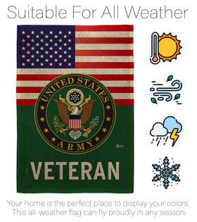 Americana Home & Garden double-stitched flag for extended wear.