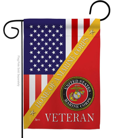 Americana Home & Garden Marine Corps garden flag with double-sided readable print for outdoor or indoor display.