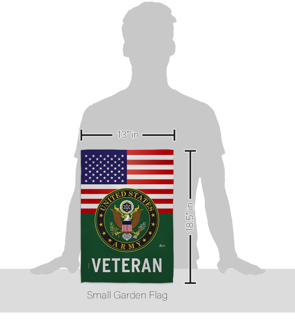 Americana Home & Garden military theme flag with readable dual sides for year-round display.