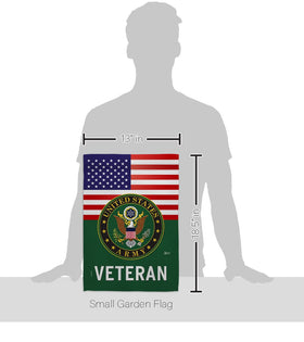 Americana Home & Garden military theme flag with readable dual sides for year-round display.