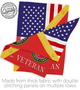 Americana Home & Garden Marine Corps flag offers double-sided readable print on both sides.