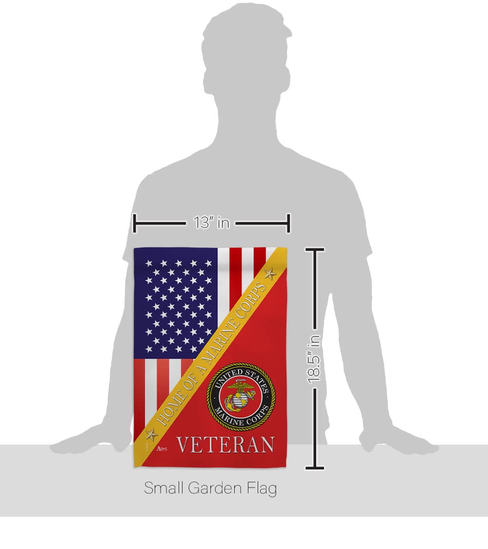Americana Home & Garden USMC flag highlights Semper Fi design for yard decor that honors service.