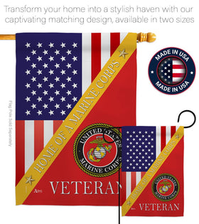 Americana Home & Garden flag features double-stitched construction for durable outdoor displays.