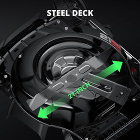 AMERISUN 144cc OHV engine delivers smooth power for efficient mowing.