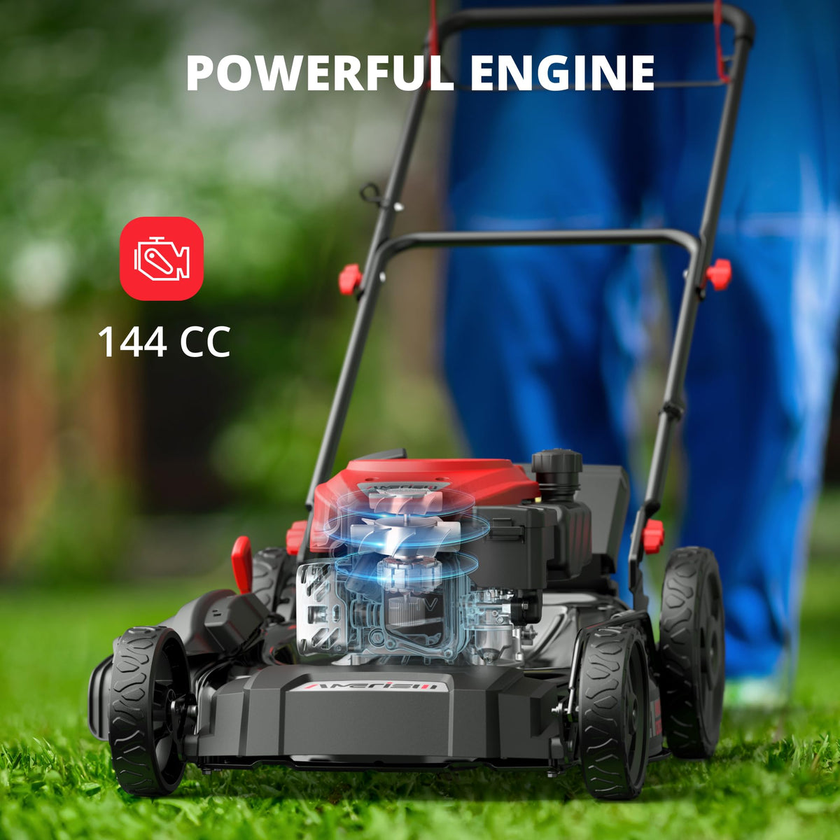 AMERISUN 21-inch mower 2-in-1 cutting system offers mulching versatility