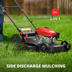 AMERISUN 21-inch mower foldable handles enable compact storage after mowing