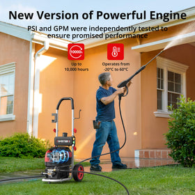 AMERISUN front-view-pressure-washer shows a sturdy, reliable outdoor washer for tough jobs.