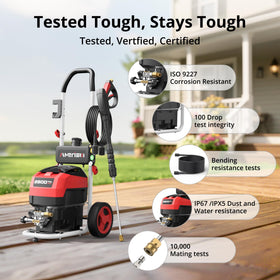 AMERISUN side-view-pressure-washer highlights compact storage and easy transport.