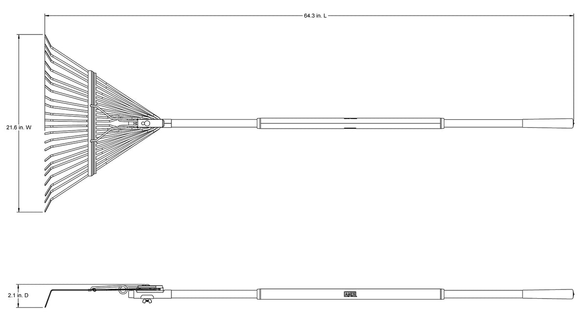 AMES durable rake head resists loosening during use.