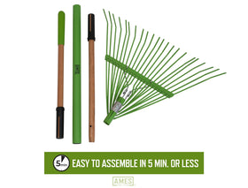 AMES flexible coil spring enables smooth raking action.