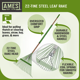 AMES leaf clearing in action with this rake gathering debris.