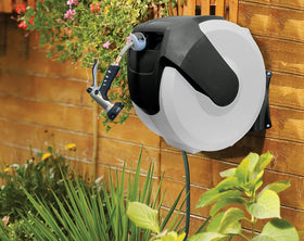 AMES NeverLeak AutoWinder demonstrates 180-degree swivel for easy watering access