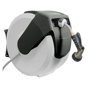 AMES NeverLeak AutoWinder reel extended with hose for quick reach