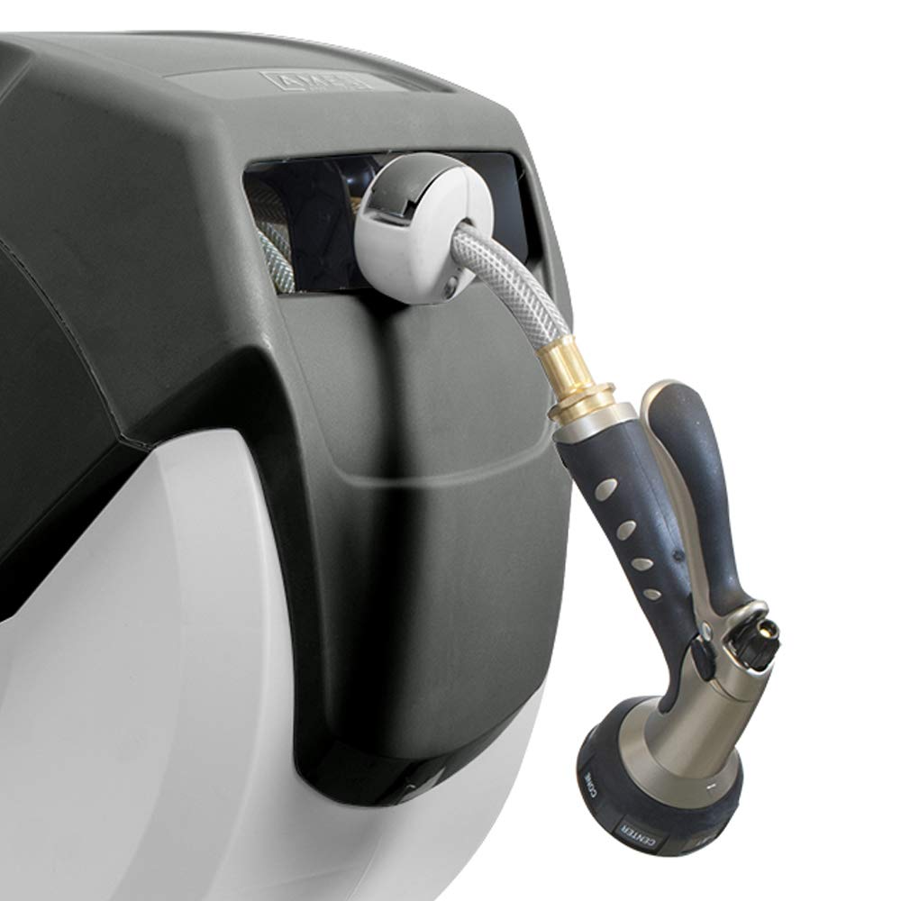 AMES NeverLeak AutoWinder wall-mount assembly shown for organized storage