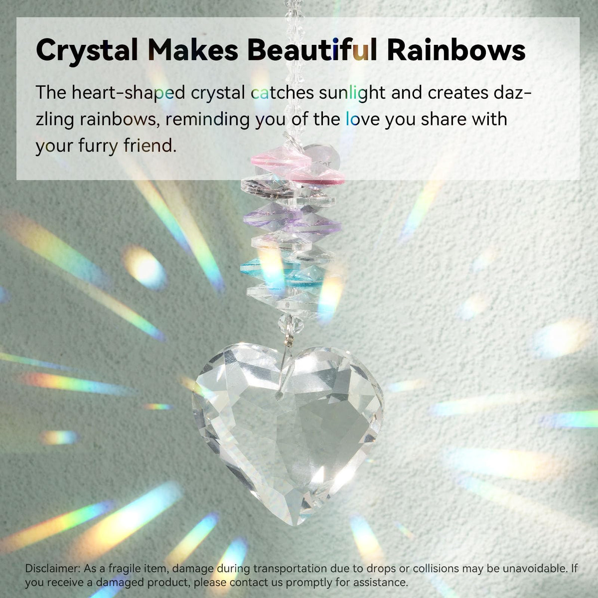 AMETHUARTZ 40mm crystal ball glows with vivid colors when sunlight passes through.