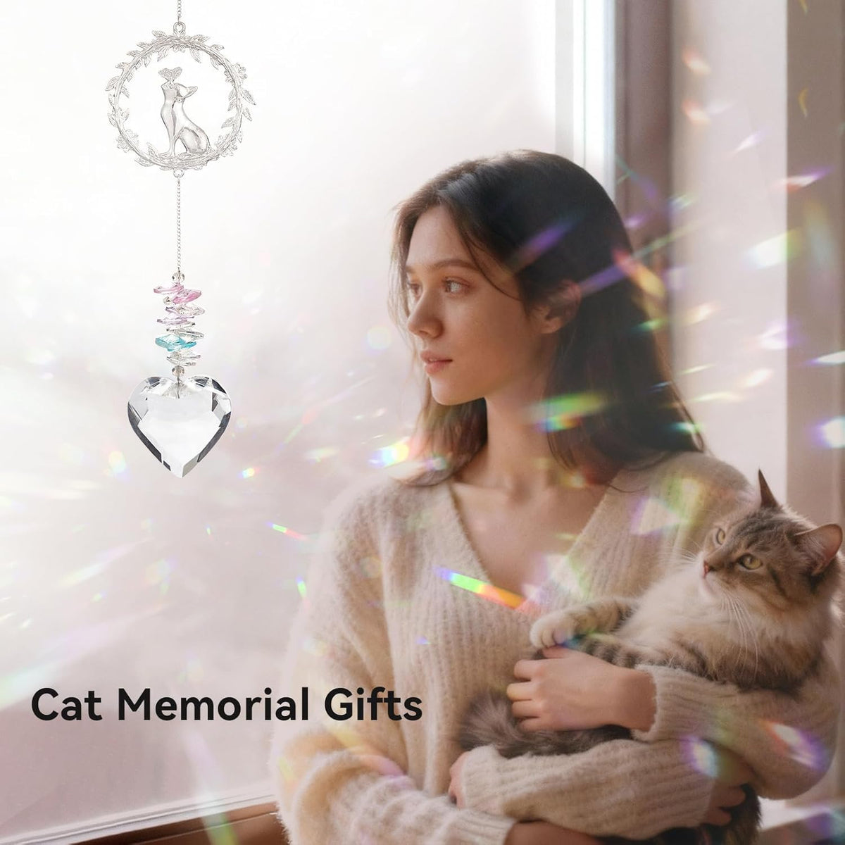 AMETHUARTZ rainbow light fills the room, evoking comforting memories of a cat.