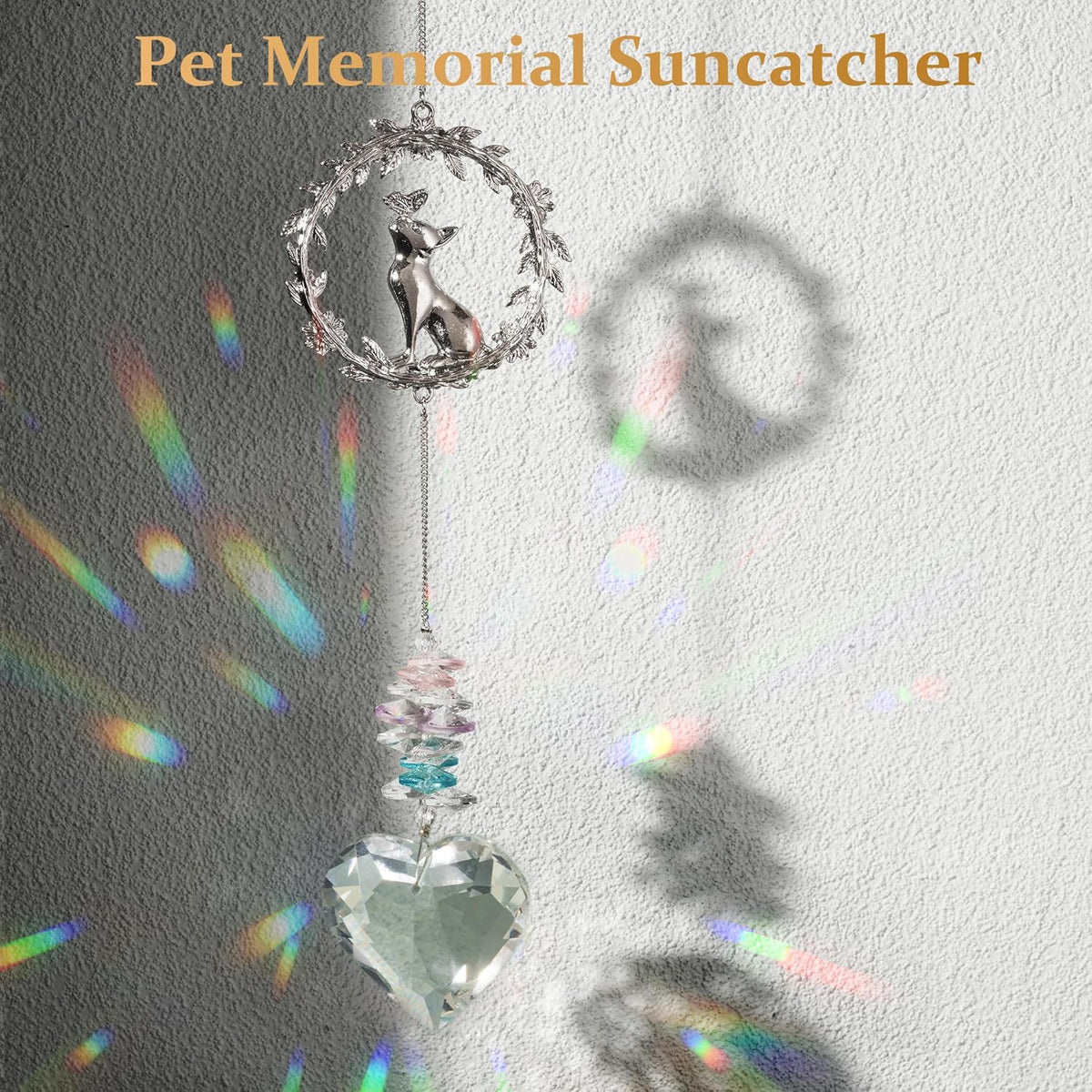 AMETHUARTZ top crystals create rainbow rays around the paw print.