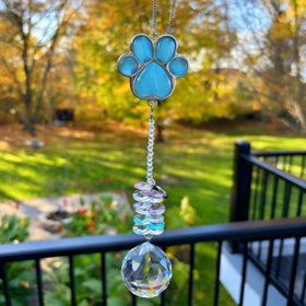 AMETHUARTZ garden display suncatcher adds serene glow to outdoor spaces.
