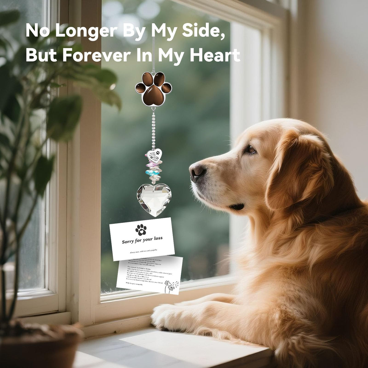 AMETHUARTZ memorial suncatcher transforms sunlight into a comforting reminder
