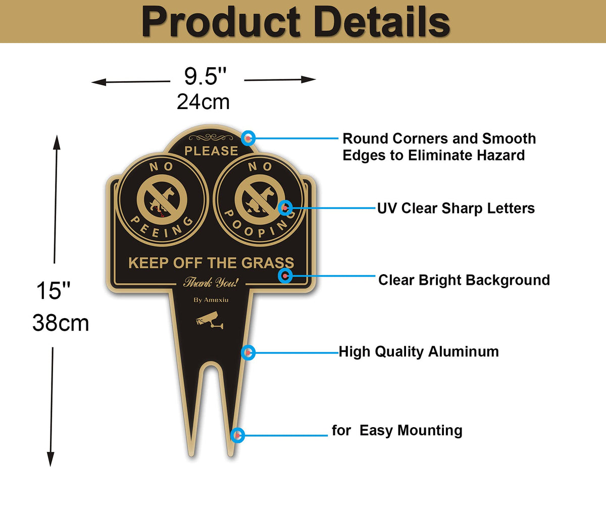 Amexiu rust-free aluminum sign 15x9.5 inches durable outdoors