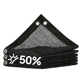 Amgo 50-percent shade cloth filtering sunlight for garden shading and plant protection.