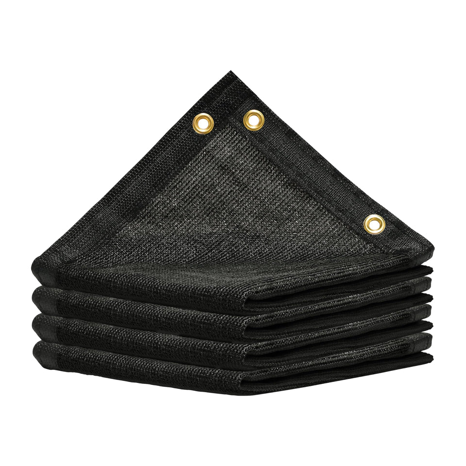 Amgo 6x10 black shade cloth grommets close-up for durable mounting