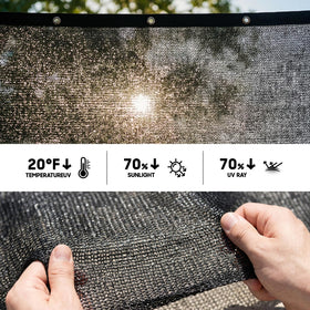 Amgo 70-percent sun block protects crops while preserving airflow