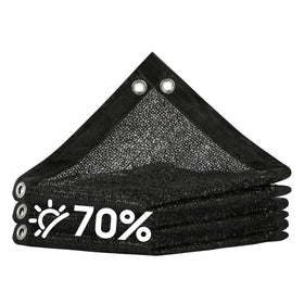 Amgo shade cloth setup on greenhouse reduces direct sun exposure for seedlings