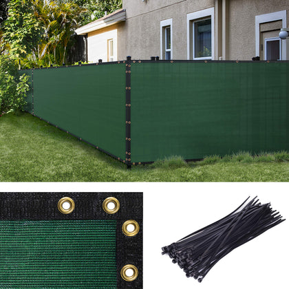 Amgo Green 6x50 fence privacy screen front view with dense fabric for privacy