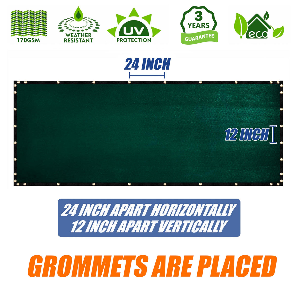 Amgo heavy-duty edges with reinforced bindings ensure durable installation