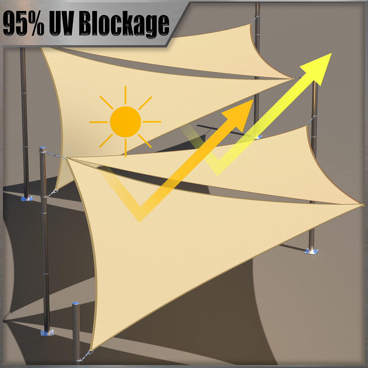 Amgo UPF50+ shade sail for sun protection