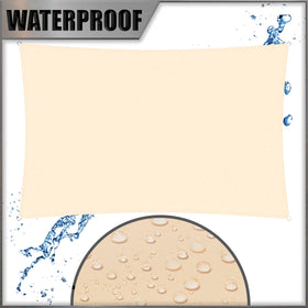 Amgo waterproof shade sail creating a dry outdoor space