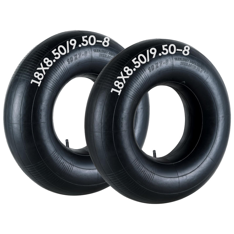 AMGSH 2-pack inner tubes for 18x8.50-9.50-8 with TR13 stem, ready for fast replacement.