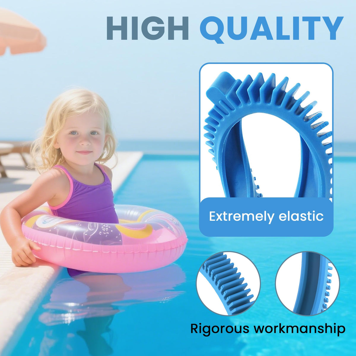 AMI PARTS poolvergnuegen replacement tire durable rubber reduces hang-ups.