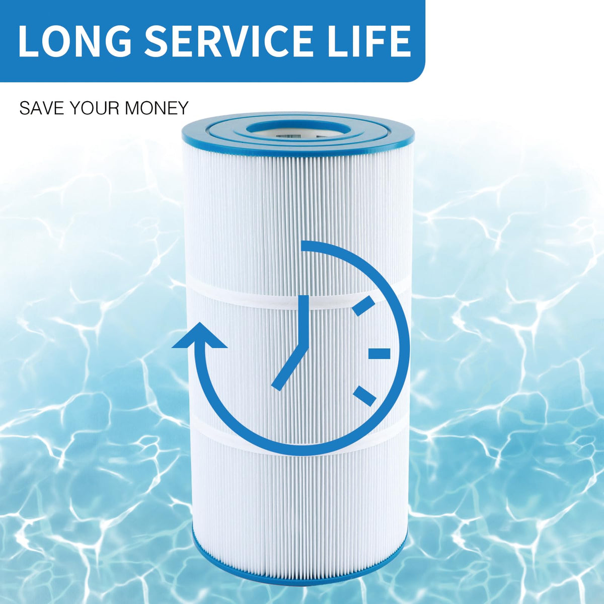 90 sq ft filtration area supports efficient water flow.