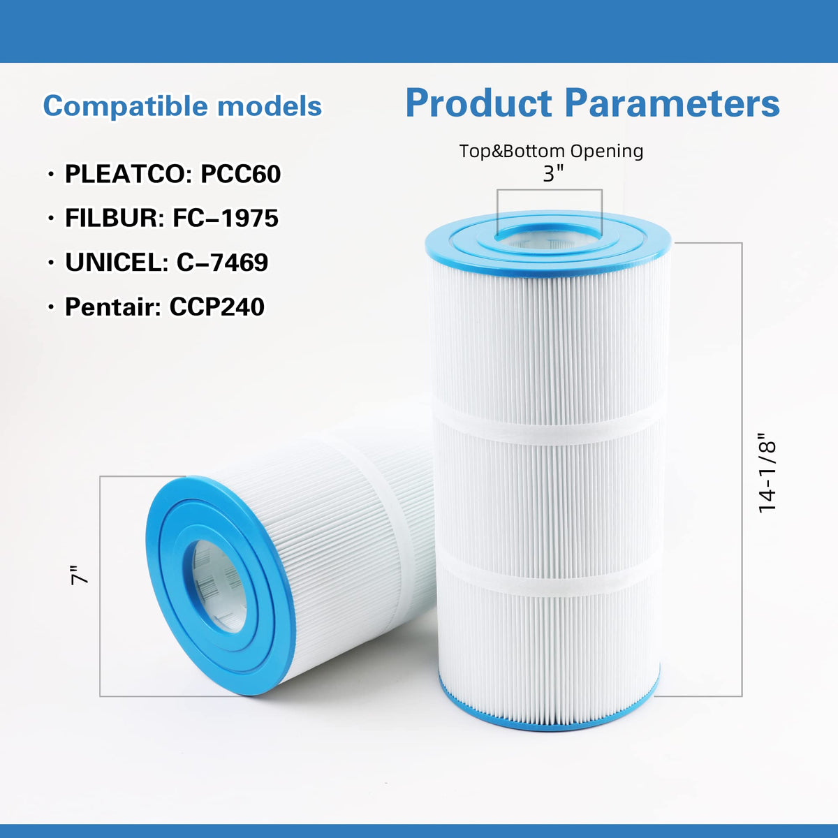 AmiBron PCC60 cartridge compatible parts shown for easy replacement.