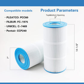 AmiBron PCC60 cartridge compatible parts shown for easy replacement.