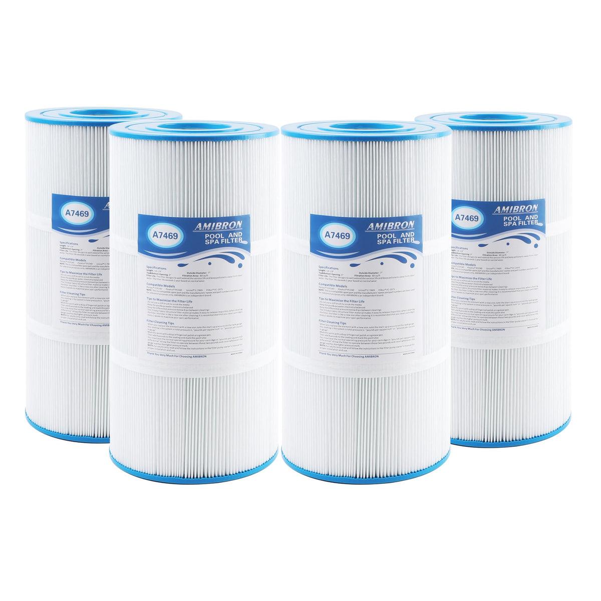 AmiBron PCC60 filter cartridge setup for quick pool filtration compatibility.