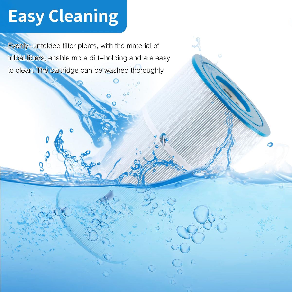 Trilobal filtration fabric traps contaminants while cleaning is easier.