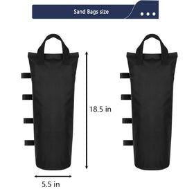 AMIMA sandbags with Velcro attachment for secure canopy frame.