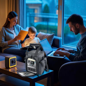 Amiumuca carry case suits hikers and campers for solar power setup.