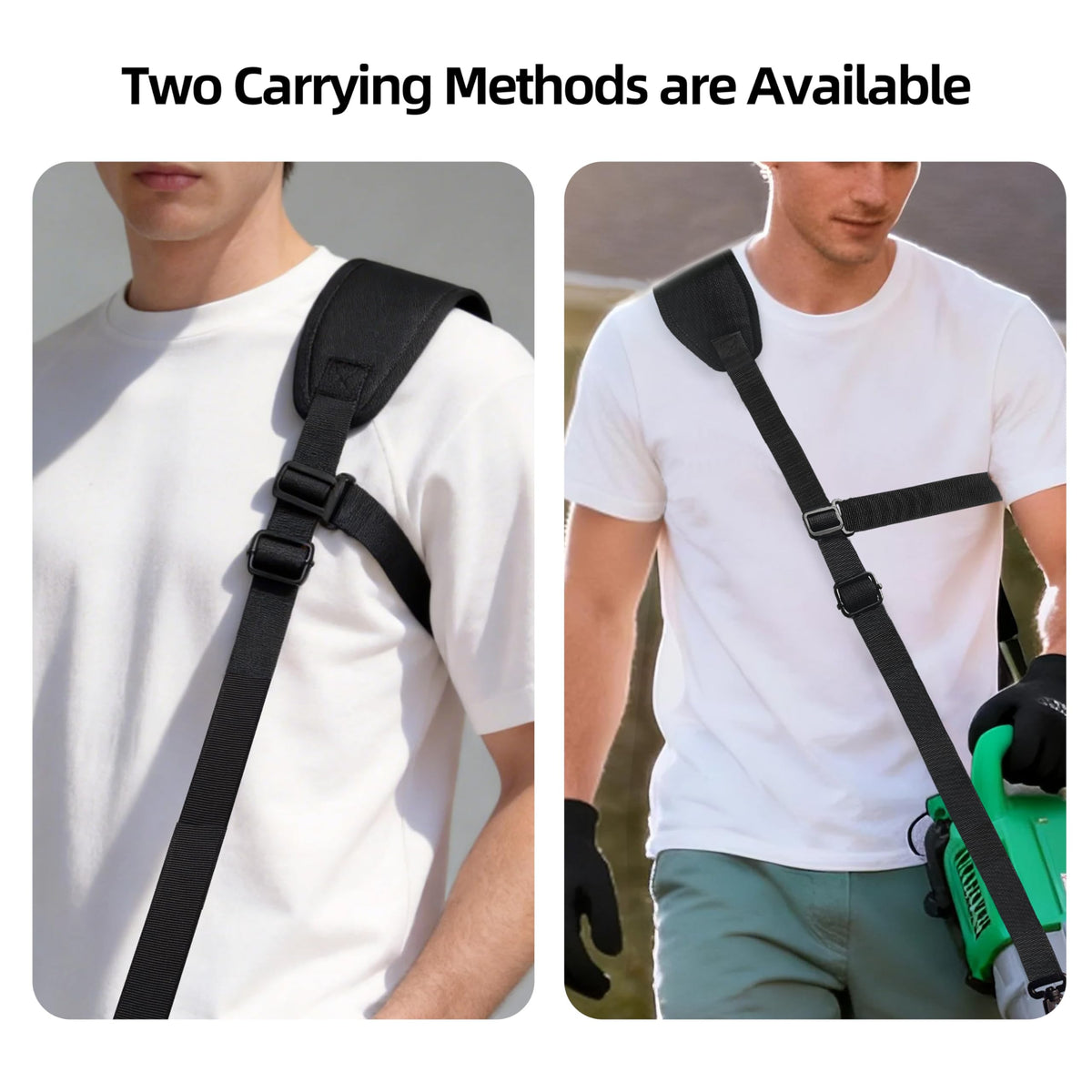 Amiumuca strap shifts weight to the shoulders for reduced arm fatigue