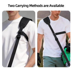 Amiumuca strap shifts weight to the shoulders for reduced arm fatigue