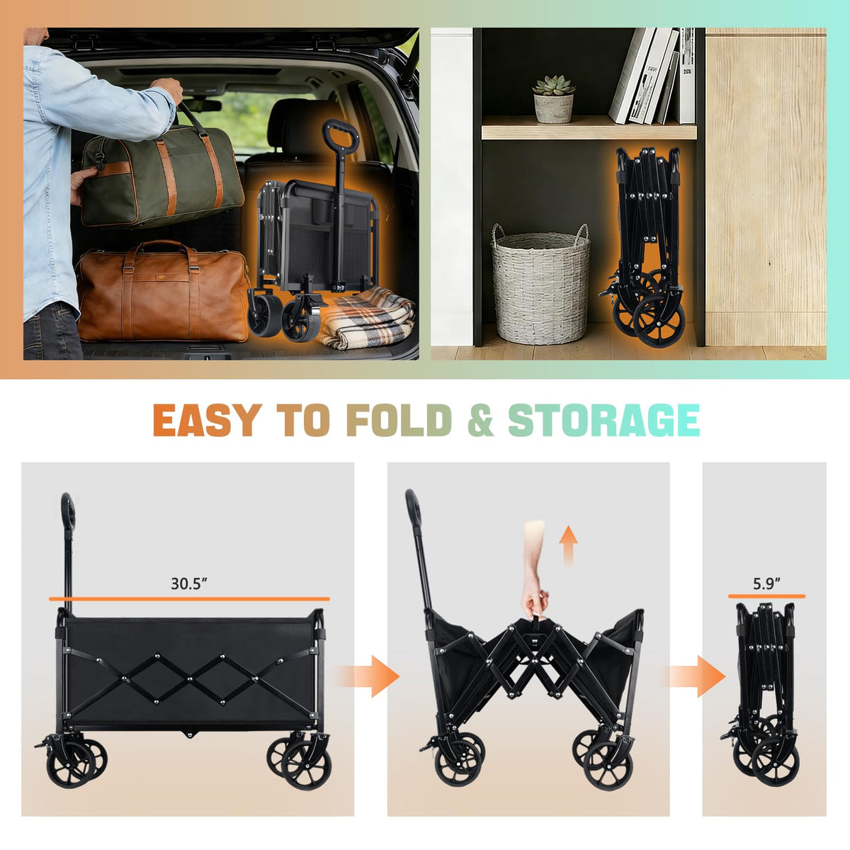 Amkurozo wagon with foot brake for secure stopping