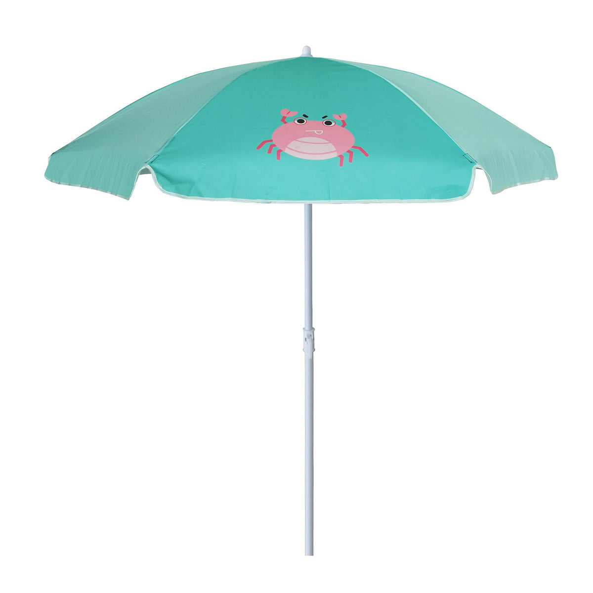 AMMSUN 5ft seaside beach umbrella canopy provides ample shade for kids at the water table.