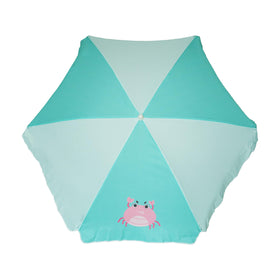 AMMSUN umbrella with adjustable pole shows easy height control for different tables.